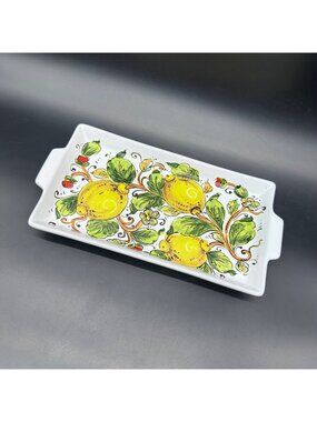 Ceramica Nova Deruta Italy Tray Pottery Serving Dish Hand Painted Italian Lemons